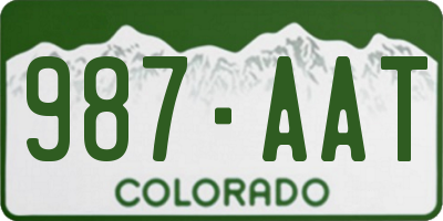 CO license plate 987AAT