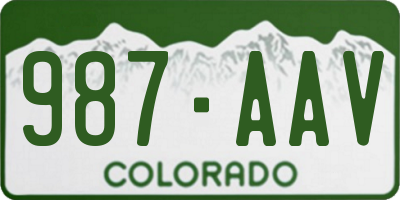 CO license plate 987AAV