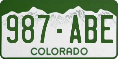 CO license plate 987ABE