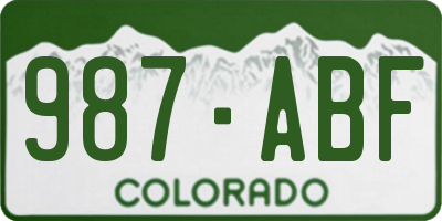 CO license plate 987ABF