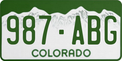 CO license plate 987ABG