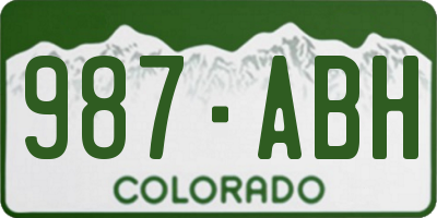 CO license plate 987ABH
