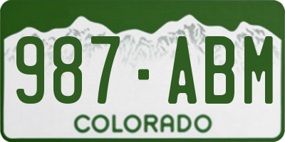 CO license plate 987ABM