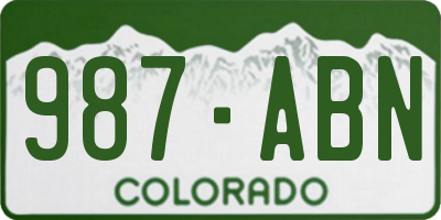 CO license plate 987ABN