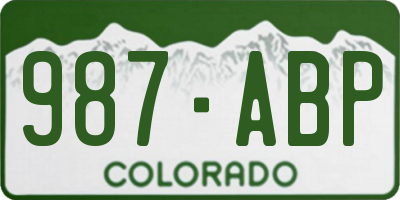 CO license plate 987ABP