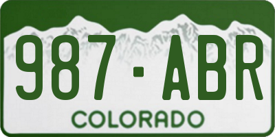 CO license plate 987ABR