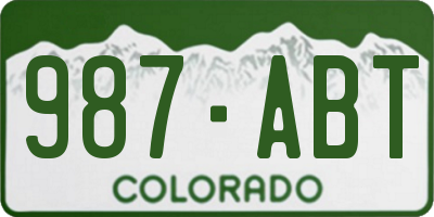 CO license plate 987ABT