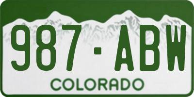 CO license plate 987ABW