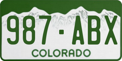 CO license plate 987ABX