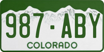 CO license plate 987ABY