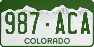 CO license plate 987ACA