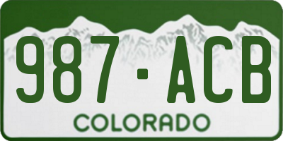 CO license plate 987ACB