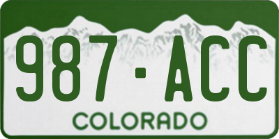 CO license plate 987ACC