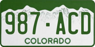 CO license plate 987ACD