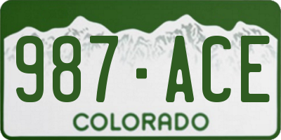 CO license plate 987ACE