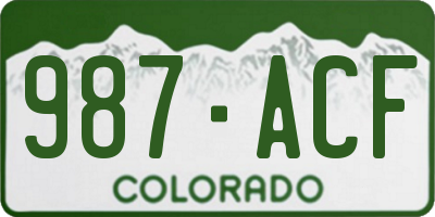 CO license plate 987ACF