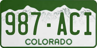 CO license plate 987ACI