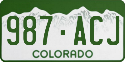 CO license plate 987ACJ