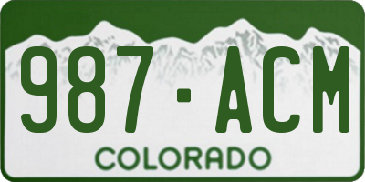 CO license plate 987ACM