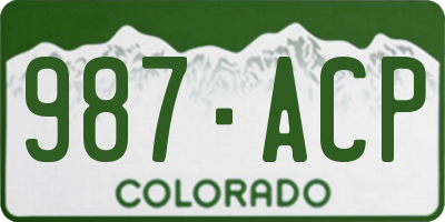 CO license plate 987ACP