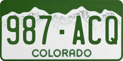 CO license plate 987ACQ