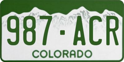 CO license plate 987ACR