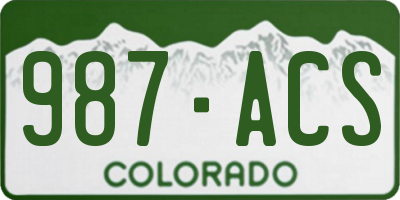CO license plate 987ACS