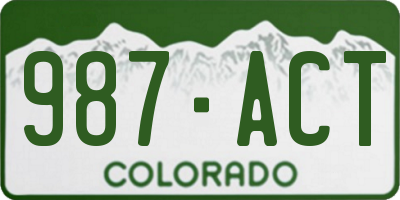 CO license plate 987ACT