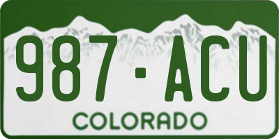 CO license plate 987ACU
