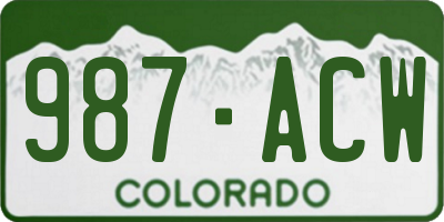 CO license plate 987ACW