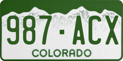 CO license plate 987ACX