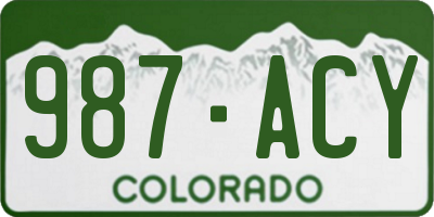 CO license plate 987ACY