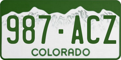 CO license plate 987ACZ