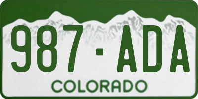 CO license plate 987ADA