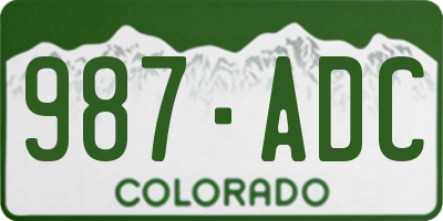 CO license plate 987ADC