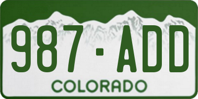 CO license plate 987ADD