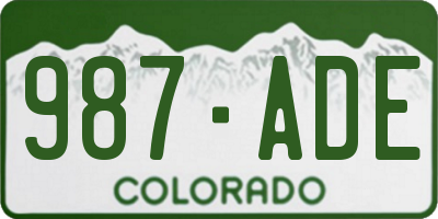 CO license plate 987ADE