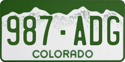 CO license plate 987ADG