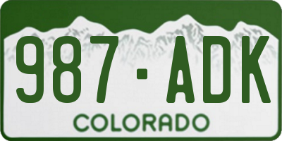 CO license plate 987ADK