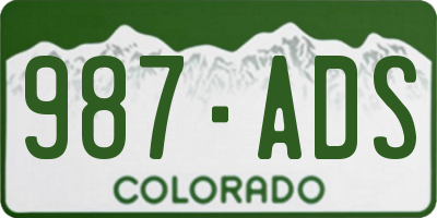 CO license plate 987ADS