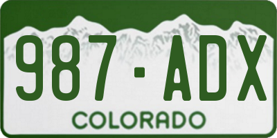 CO license plate 987ADX