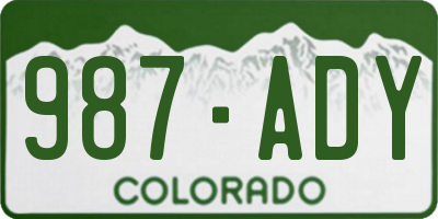 CO license plate 987ADY