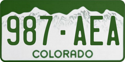 CO license plate 987AEA