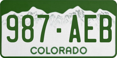 CO license plate 987AEB