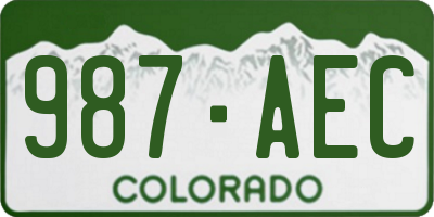CO license plate 987AEC
