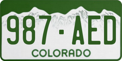 CO license plate 987AED