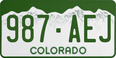 CO license plate 987AEJ