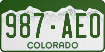 CO license plate 987AEO