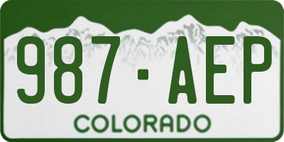 CO license plate 987AEP
