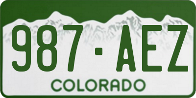 CO license plate 987AEZ